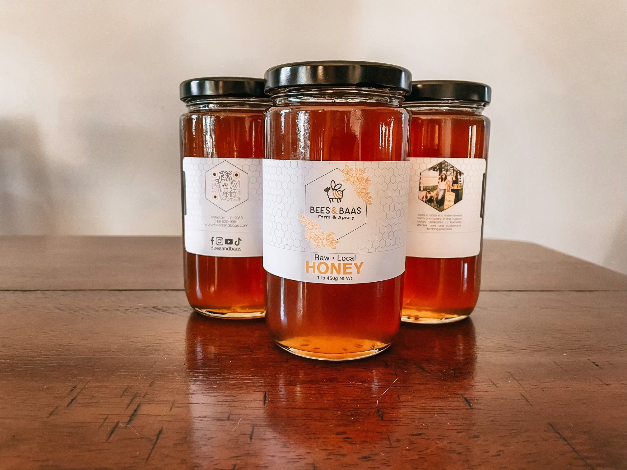Raw Local Wildflower Honey - 1 lb Glass Jar
