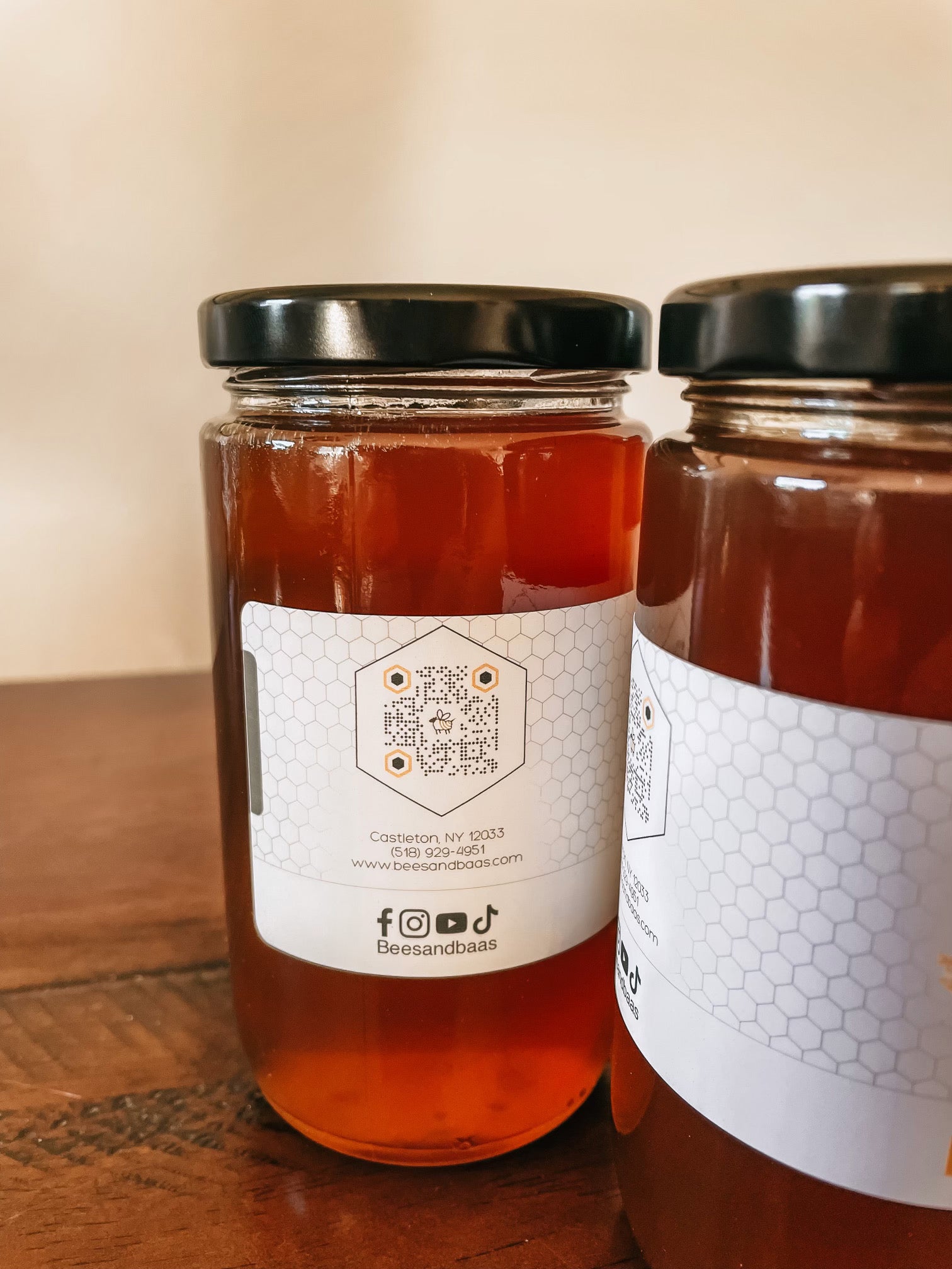 Raw Local Wildflower Honey - 1 lb Glass Jar