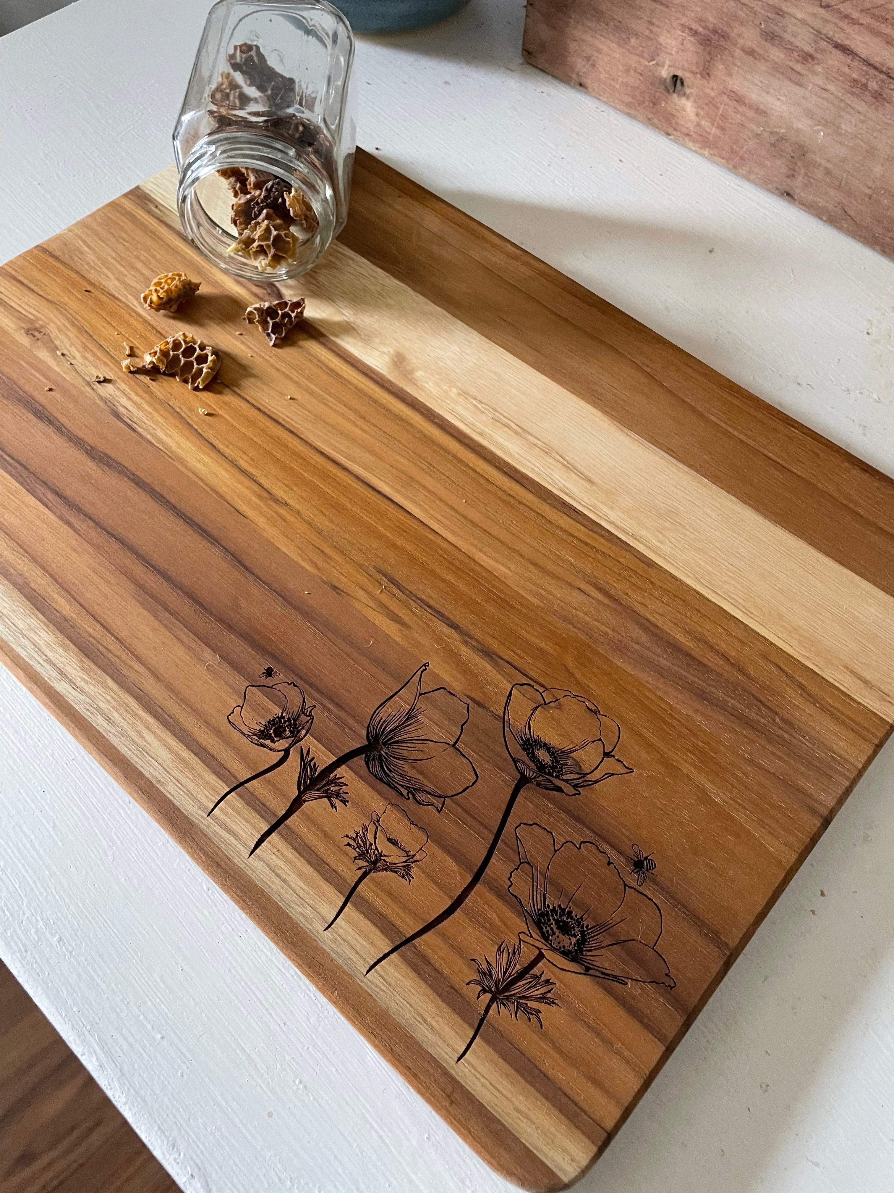 Flower & Bee Cutting Board